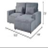 Container Furniture Direct Luxe Oversized Two-Piece Sectional Couches for Living Room, L Shaped Sofa with Chaise, Upholstered with Corduroy Fabric, Dark Grey - Right Facing view 2