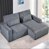 Container Furniture Direct Luxe Oversized Two-Piece Sectional Couches for Living Room, L Shaped Sofa with Chaise, Upholstered with Corduroy Fabric, Dark Grey - Right Facing view 3