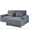 Container Furniture Direct Luxe Oversized Two-Piece Sectional Couches for Living Room, L Shaped Sofa with Chaise, Upholstered with Corduroy Fabric, Dark Grey - Right Facing view 4