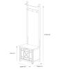 Derby Laundry Hamper with Towel Rack - Stool for Entryway, Laundry Room, or Bathroom Storage (White) view 3