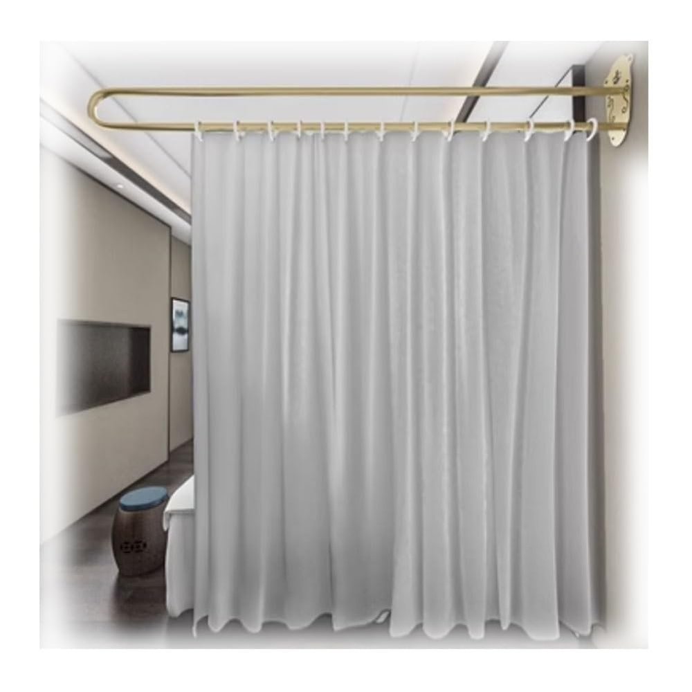 LXHELIVERY Beauty Salon Partition Curtain Metal Curtain Rod Wall-Mounted Divider Screen Protection Privacy for Hospital Medical ClinicBeauty Salon Mall (Color : Grey, Size : 200x200cm)