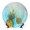10" Decorative Plate Summer Tropical Pineapple Round Ceramic Plate with Display Stand Modern Porcelain Table Plate Wall Hanging Decoration for Home Office Collectible Art Souvenir view 1