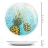 10" Decorative Plate Summer Tropical Pineapple Round Ceramic Plate with Display Stand Modern Porcelain Table Plate Wall Hanging Decoration for Home Office Collectible Art Souvenir view 2