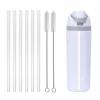 6Pack Replacement Straw Fit for Owala FreeSip Water Bottle 24oz/32oz, Reusable BPA Free Clear Drinking Straws with Straw Cleaner Brush Compatible with Owala 24oz 32oz FreeSip Water Bottle view 1
