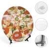 10" Ceramic Decorative Plates for Wall Hanging Pizza Italian Food Ceramic Plate with with Display Stand Household Plates for Home Office Party Dinner Table Decor Housewarming Gift view 4