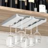 Vaisoeny Wine Glass Holder Under Cabinet Wine Glass Rack - Under Cabinet Stemware Wine Glass Holder Glasses Storage Hanger plastic Organizer for Bar Punch-free Self-adhesive 2 PackWhite view 1