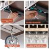 Vaisoeny Wine Glass Holder Under Cabinet Wine Glass Rack - Under Cabinet Stemware Wine Glass Holder Glasses Storage Hanger plastic Organizer for Bar Punch-free Self-adhesive 2 PackWhite view 3