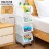 TidyFriend Stackable Storage Bins for Pantry - 4 Pack Small Stackable Bins for Organizing Food, Kitchen, and Bathroom Essentials (White) view 2