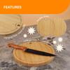 BambooMN Bamboo Round Cutting and Serving Board, Charcuterie Board - 10" diameter x 0.75" thickness - 3 Pieces view 3