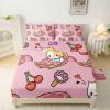 QOOMO Kawaii Cat Sheet Set,Doughnut Kids Bed Sheets,Cherry Printed 16" Deep Pocket Bed Sheet Set for Girls/Kids/Teens4 Piece Sheet Set, 1 Fitted Sheet,1 Flat Sheet and 2 PillowcasesQueen Size view 1