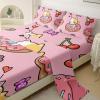 QOOMO Kawaii Cat Sheet Set,Doughnut Kids Bed Sheets,Cherry Printed 16" Deep Pocket Bed Sheet Set for Girls/Kids/Teens4 Piece Sheet Set, 1 Fitted Sheet,1 Flat Sheet and 2 PillowcasesQueen Size view 3