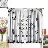 Halloween Gothic Curtains, Gothic Skulls Bats Spiders Farmhouse Signs Horror Themed Home Decor, Kids Boys Girls Bedroom Living Room Blackout Curtains,52X84 Inch view 3