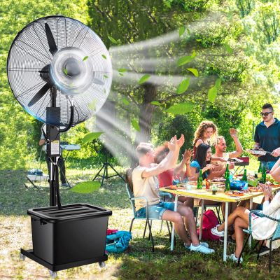 WOLWES Portable Misting Fan, Cool Mist Fan, Industrial Pedestal Fan, 28 Inch /32 Inch, W/Standalone Tank, 3 Speeds, One Key Shaking Head, 120 Degree Oscillation (Size : 81cm/31.9in)