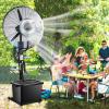 WOLWES Portable Misting Fan, Cool Mist Fan, Industrial Pedestal Fan, 28 Inch /32 Inch, W/Standalone Tank, 3 Speeds, One Key Shaking Head, 120 Degree Oscillation (Size : 81cm/31.9in) view 1