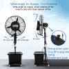 WOLWES Portable Misting Fan, Cool Mist Fan, Industrial Pedestal Fan, 28 Inch /32 Inch, W/Standalone Tank, 3 Speeds, One Key Shaking Head, 120 Degree Oscillation (Size : 81cm/31.9in) view 4