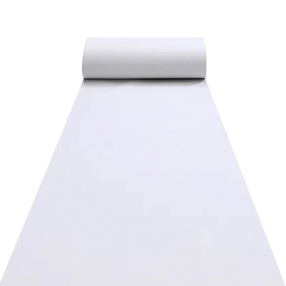 Hamankim White Carpet Runners Wedding Aisle 10m 20m 30m Event Carpets Reception Ceremony Walkway Decoration Rug for Christmas Wedding Party Outdoor Stairway 2mm Thick Polyester (Size : 1.2x20m)