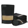 100 PCS Resealable Bags, Stand Up Kraft Paper Bags with Matte Window, Zipper Lock Food Storage Bags for Small Business and Home, 5.9x9 Inch Reusable Sealable Bags for Packaging - Black view 1