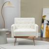 Majnesvon Velvet Tufted Accent Chair Comfort Living Room Lounge Armchair, Upholstered Sofa Chair with Rose Gold Metal Trim, Square Bedroom Chair Perfect for Relaxing for Bedroom Office Decorative view 1
