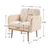 Majnesvon Velvet Tufted Accent Chair Comfort Living Room Lounge Armchair, Upholstered Sofa Chair with Rose Gold Metal Trim, Square Bedroom Chair Perfect for Relaxing for Bedroom Office Decorative view 2