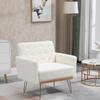 Majnesvon Velvet Tufted Accent Chair Comfort Living Room Lounge Armchair, Upholstered Sofa Chair with Rose Gold Metal Trim, Square Bedroom Chair Perfect for Relaxing for Bedroom Office Decorative view 3