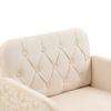 Majnesvon Velvet Tufted Accent Chair Comfort Living Room Lounge Armchair, Upholstered Sofa Chair with Rose Gold Metal Trim, Square Bedroom Chair Perfect for Relaxing for Bedroom Office Decorative view 4