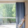 TWOPAGES Deep Blue 52W x 84L Pinch Pleat Curtain for Bedroom, Natural Linen Drape Light Filtering Pricavy Curtain for Living Room, 1 Panel view 3