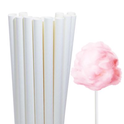 Cotton Candy Cones Penta Angel 24Pcs 11.8" Cotton Candy Holder Stick Paper Straw Cones for Birthday Wedding Party Candy Making (White-24pcs)