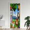 Animals Door Curtains for Doorways, Jungle Wildlife Zoo Elephant Lion Tiger Giraffe Blackout Curtain for Bedroom Closet, Grommet Thermal Insulated Privacy Door Drapes for Room Divider, 59"W x 80"L view 1