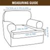 KPPKOU Stretch T Cushion Sofa Slipcover 2 Pieces Sofa Covers Thick Velvet Couch Cover Stretch Sofa Slip Covers Furniture Protector with 1 Individual T Cushion Washable (Leather, Chair) view 2