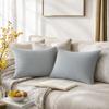 QUORGVES Light Grey Velvet Throw Pillow Covers 12x20 Inch Set of 2 - Gray view 1