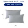 QUORGVES Light Grey Velvet Throw Pillow Covers 12x20 Inch Set of 2 - Gray view 2