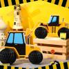 Shappy 6 Pcs Construction Birthday Party Supplies Construction Honeycomb Centerpieces Dump Truck Birthday Decorations Car Honeycomb Centerpieces Table Toppers for Themed Party Favors view 4