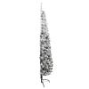 Gecheer Slim Artificial Half Christmas Tree, 7 ft White and Green PVC Steel, Space Saving Design for Indoor Outdoor Holiday Party Office Decoration view 2