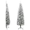 Gecheer Slim Artificial Half Christmas Tree, 7 ft White and Green PVC Steel, Space Saving Design for Indoor Outdoor Holiday Party Office Decoration view 4