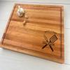 Personalized Butcher Block Cutting Board, Engraved Butcher Block, BBQ Themed, Grill Master, Fathers Day Gift, Gift for Dad, 136 (Cherry, Block 18" x 24") view 2