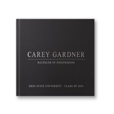 Graduation Guest Book Personalized College Graduation Photo Album or Messages Book for Graduating Day - Black Silver (12x12)