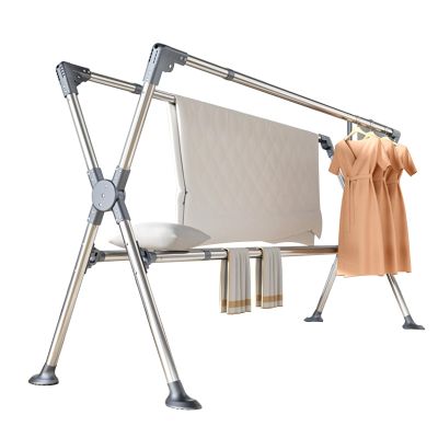 Freestanding Laundry Rack, Drying Rack Clothing, Laundry Clothes Storage, Clothes Drying Rack, Tall Metal Foldable Laundry Clothes Drying Rack Stand, Stainless Steel Laundry Rack (Color : Silver, Si