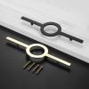 Southst 1pc 128mm Modern Dresser Pull Handles Black/Gold Drawer Kit Cabinet Handle Door Pull Handles Knob Furniture Hardware W/Screw - (Color: B) view 3