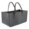  Felt Folding Storage Bin Shelf Organizer 50x25x25cm Collapsible Storage Basket Firewood Carrier Bag for Bedroom, Office, Nursery, Dark Gray view 1