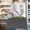 Felt Folding Storage Bin Shelf Organizer 50x25x25cm Collapsible Storage Basket Firewood Carrier Bag for Bedroom, Office, Nursery, Dark Gray view 3
