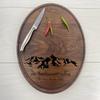 Personalized Circular Cutting Board, Engraved Round Cutting Board, Mountain Themed Gift, Chalet Dcor, Ski Family Gift, Chalet Gift, 087 (Maple, Circle 13.5") view 2