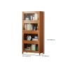 KWOKING Closed Back Bamboo Bookcase Standard Modern Bookshelf with Cabinets Bookshelf Rack Floor-to-Ceiling Office Bedroom Living Room Multi-Layer Storage Bookcase Natural 31.5" L x 13" W x 54.7" H view 2