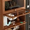 KWOKING Closed Back Bamboo Bookcase Standard Modern Bookshelf with Cabinets Bookshelf Rack Floor-to-Ceiling Office Bedroom Living Room Multi-Layer Storage Bookcase Natural 31.5" L x 13" W x 54.7" H view 4