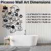 ICEWQOQU Metal Wall Art Picasso, Metal Wall Decor Picasso, Pablo Picasso Abstract Decor, Abstract Line Wall Art for Bathroom, Living Room, Home Decor (21.2" Wx27.5 H/ 54x70 cm, silver) view 4
