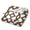 DKJlitter Ultra-Soft Modern White and Brown Trellis Pattern Flannel Fleece Throw Blanket Cozy and Lightweight Perfect for Bed, Couch, Sofa, and Gifts 60"x50" view 2