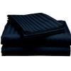 400 Thread Count Luxury California King Size, Egyptian Cotton 1 Pc Fitted Sheet 100% Egyptian Cotton Premium Long Staple Fits 16 Inch Deep Pocket Color Navy Blue Stripe Pattern view 1