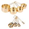 BestAlice 8Pcs Measuring Spoons, Stainless Steel Measuring Spoons Set, Small Tablespoon Measure Spoon with Handle, Measuring Cup Spoon Set with Scales Home Kitchen Baking Accessory(Gold) view 1