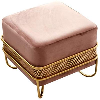 BABYCE Shoe Bench Velvet Footstool Pouffe Chair Bed Foot Stool 45 x 45 x 42 cm for Entrance Bedroom