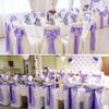 100 PCS Satin Chair Sashes Decorative Bow Chair Sashes Ties Back Ribbon Bows Chair Cover Band for Wedding Party Ceremony Reception Events Banquet Home Kitchen Chair Cover Decor(7x108inch,Lavender) view 2