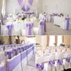 100 PCS Satin Chair Sashes Decorative Bow Chair Sashes Ties Back Ribbon Bows Chair Cover Band for Wedding Party Ceremony Reception Events Banquet Home Kitchen Chair Cover Decor(7x108inch,Lavender) view 3